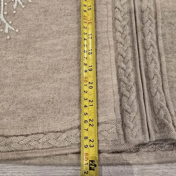 Coldwater Creek Wool Cardigan Vest Womens Large Embroidered Cable Knit VNeck Zip - Picture 7 of 9